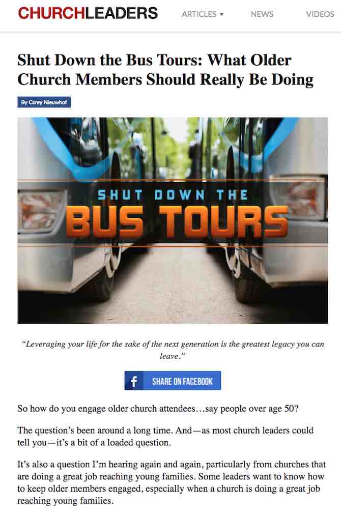 Shut Down the Bus Tours: What Older Church Members Should Really Be Doing