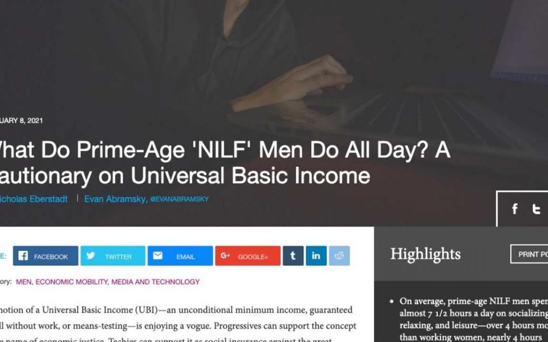 What Do Prime-Age ‘NILF’ Men Do All Day? How to be a better man